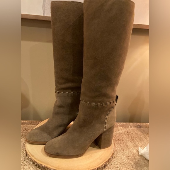 Tory Burch Contraire Suede 90mm Knee Boots, River Rock Size‎ 9 MSRP: $525.00 - Picture 6 of 16